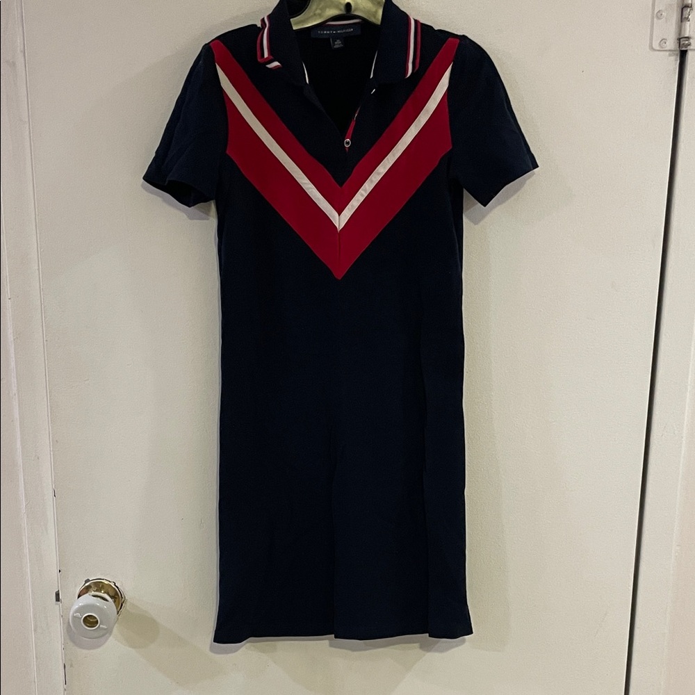Navy and Red Polo Dress XS